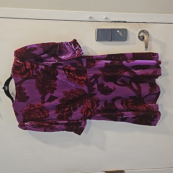 Rhode Purple Floral Leanna Velvet Valentine's Dress L NWT - Picture 4 of 9